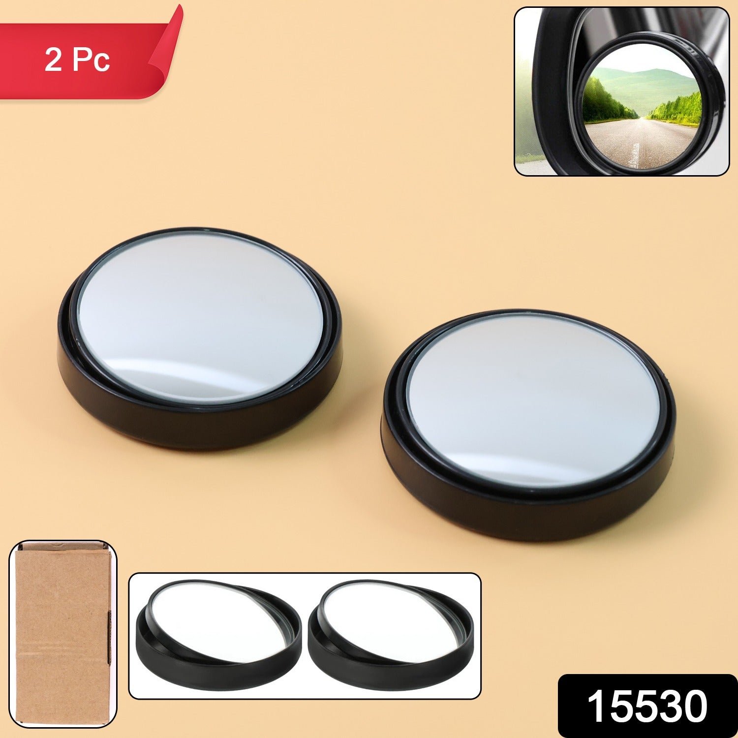 Car Blind Spot Mirrors – Wide Angle Convex Safety Set