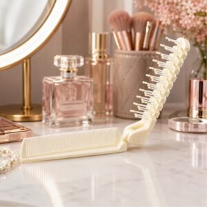 Foldable 2-in-1 Hair Comb & Brush – Compact & Travel-Friendly Design