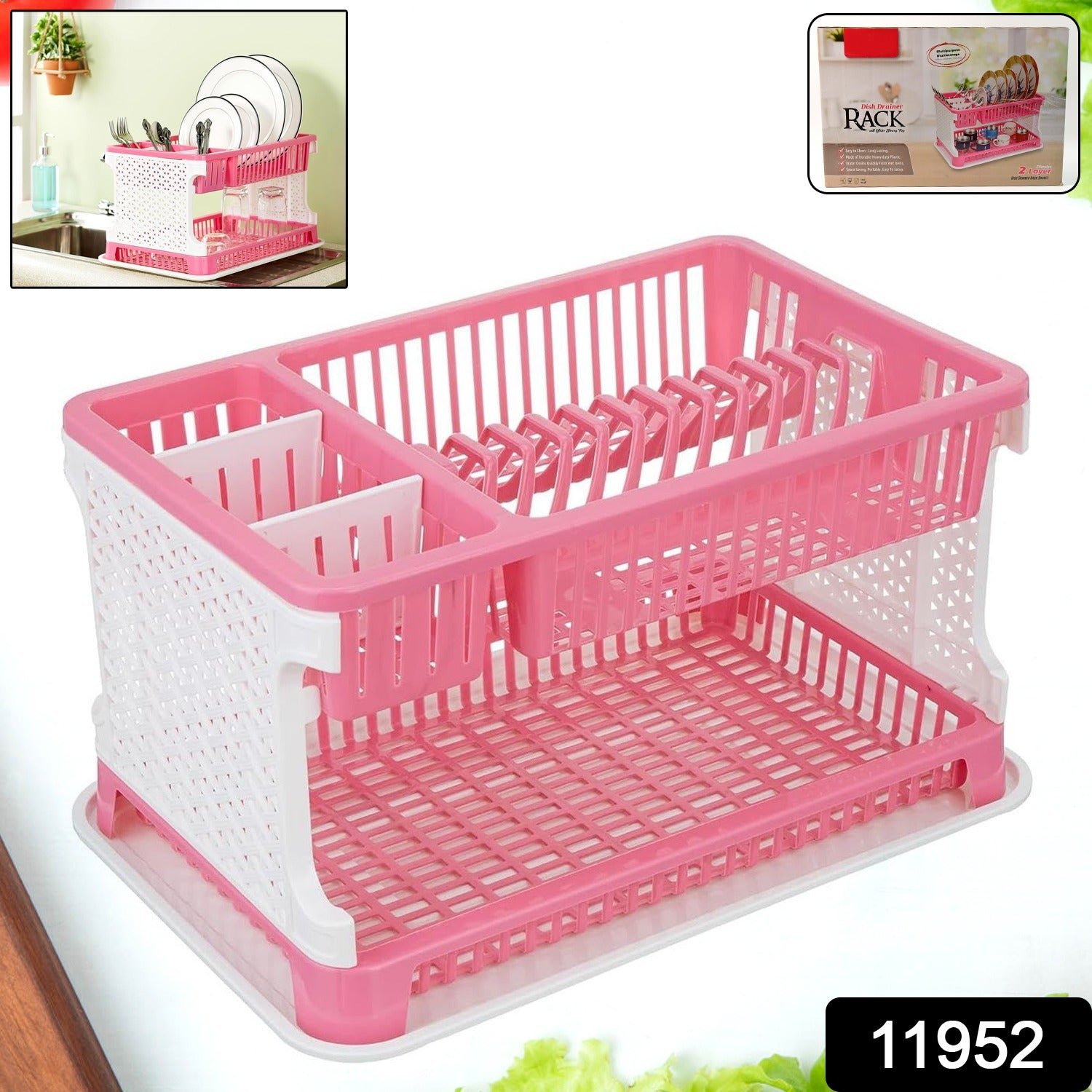 Kitchen Organizer Rack with Water Storing Tray – Durable & Space-Saving