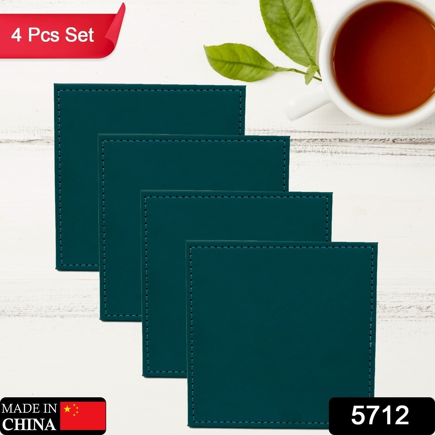 Leather Tea Coasters – Square Set for Dining & Coffee Table | Siplix