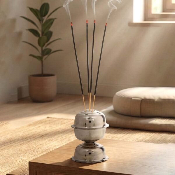 Lotus Agarbatti Stand – Durable Steel Incense Holder for Pooja