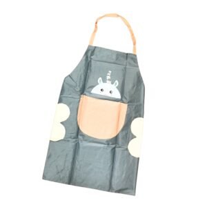 Cartoon Animal Kitchen Apron – Durable with Front Pocket