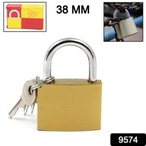 Solid Padlock 38mm – Durable Brass Body, 3 Keys | Safelix