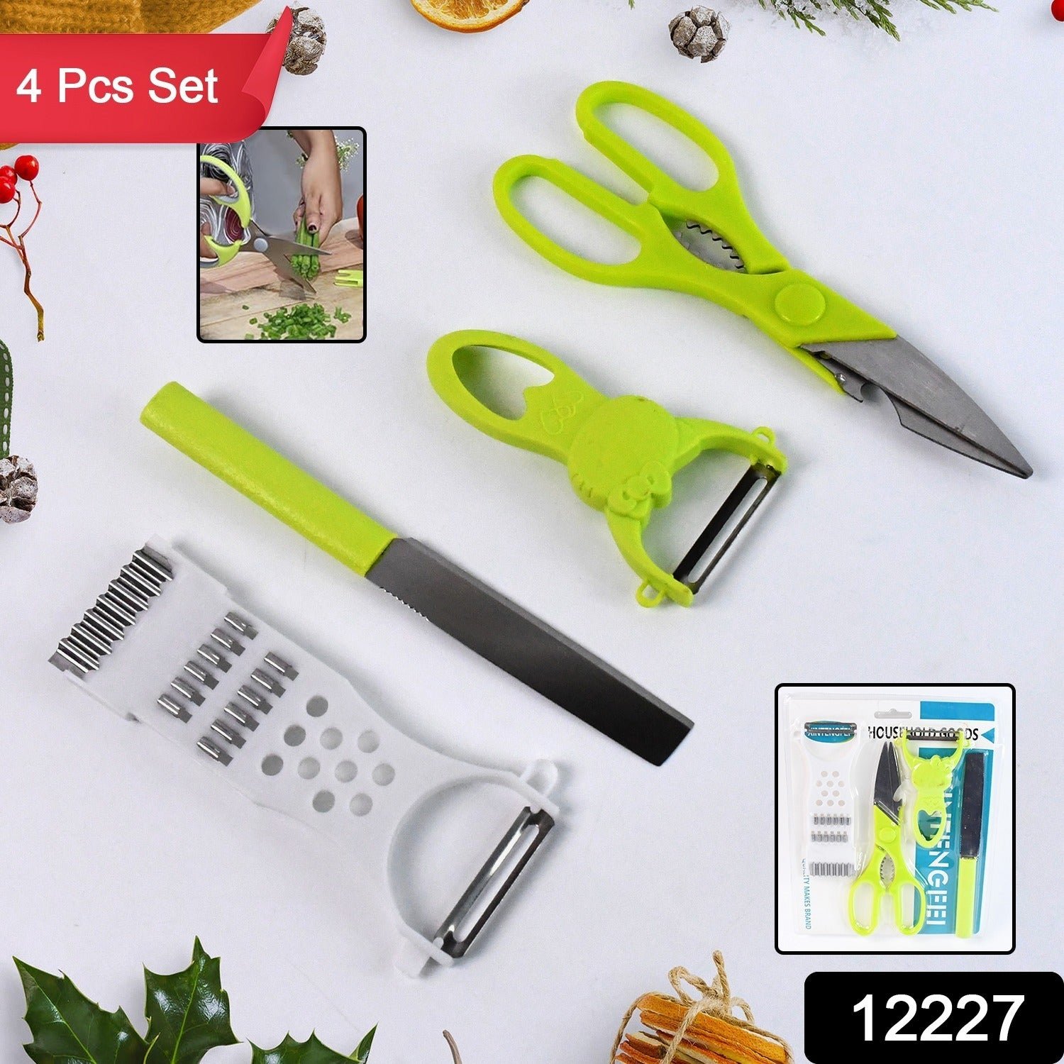 Kitchen Cutting Set – 4-Piece Stainless Steel Multi-Tool Kit