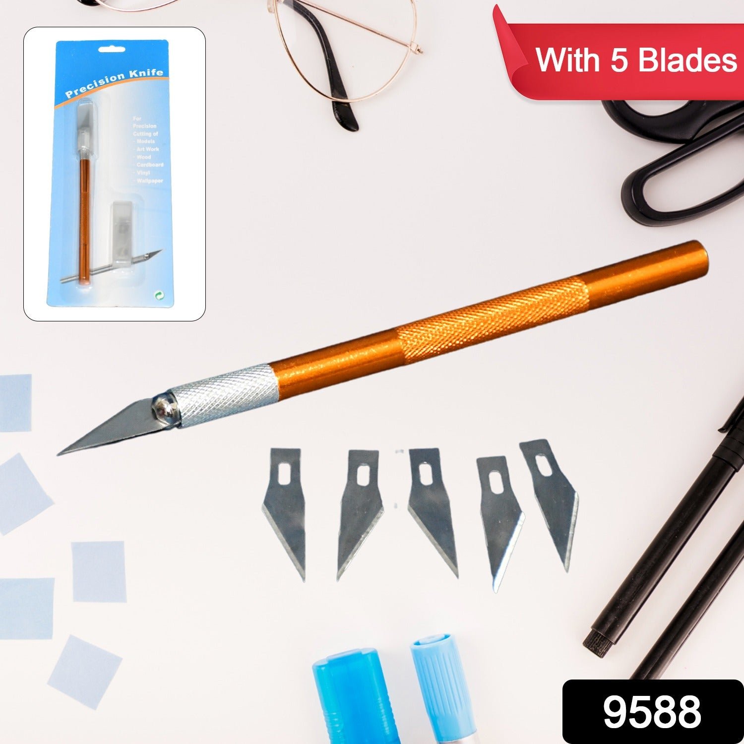 Precision Craft Knife – 5 SK5 Blades for DIY & Hobbies | CutNova