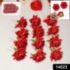 Red Rose Hair Clip – 12 Pc Bridal Flower Pins for Women | Calm & Curl