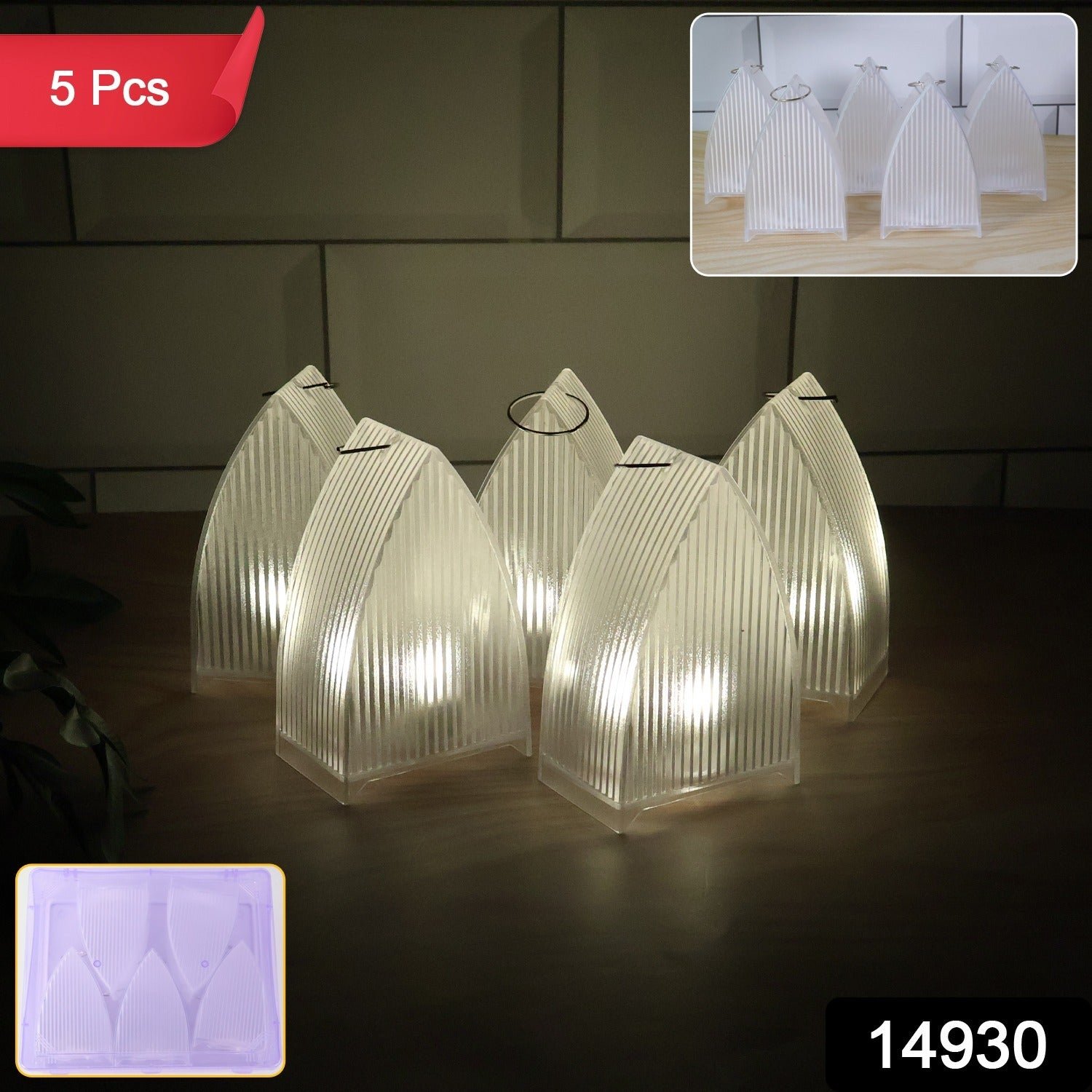 LED Flameless Lantern Lights – Safe & Elegant 5-Pc Set