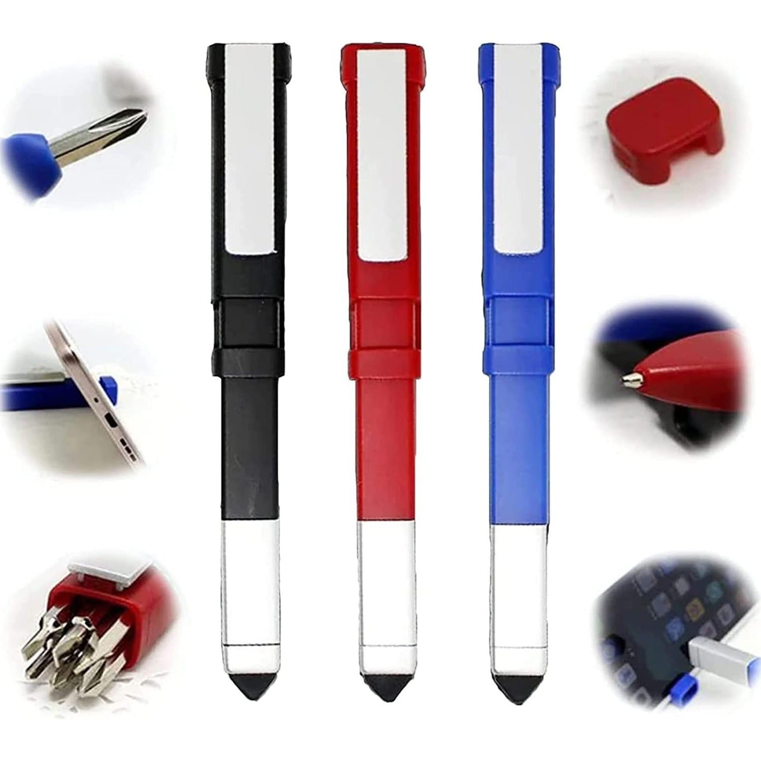 Multi-Function Pen – 4-in-1 Phone Holder & Screwdriver Set | Velvet Wipe