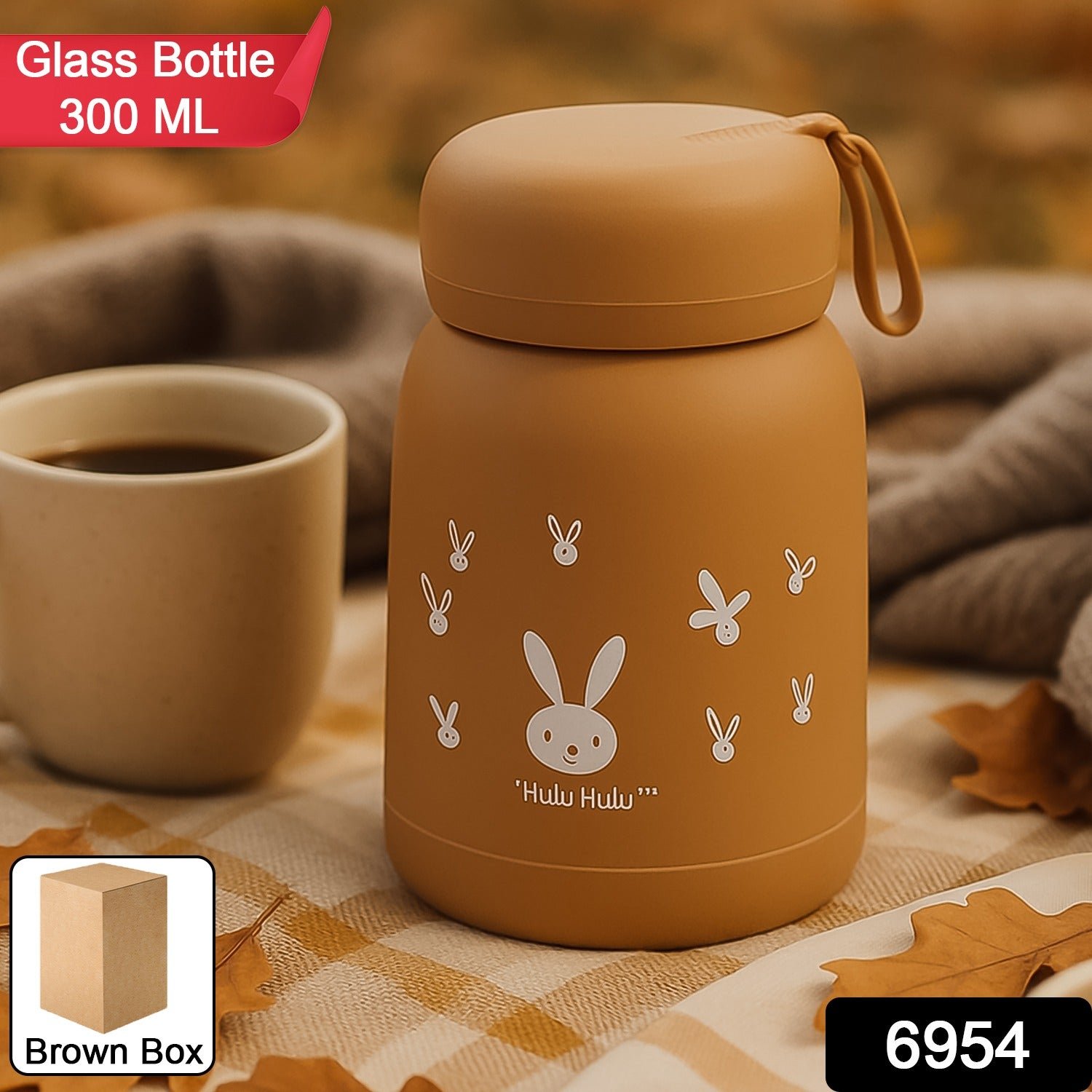 Kids Water Bottle – Bunny Print Glass Sipper 330ml | Own Hydrate