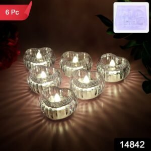 LED Crystal Tealight Candles – Elegant Flameless Warm Glow (6 Pc)