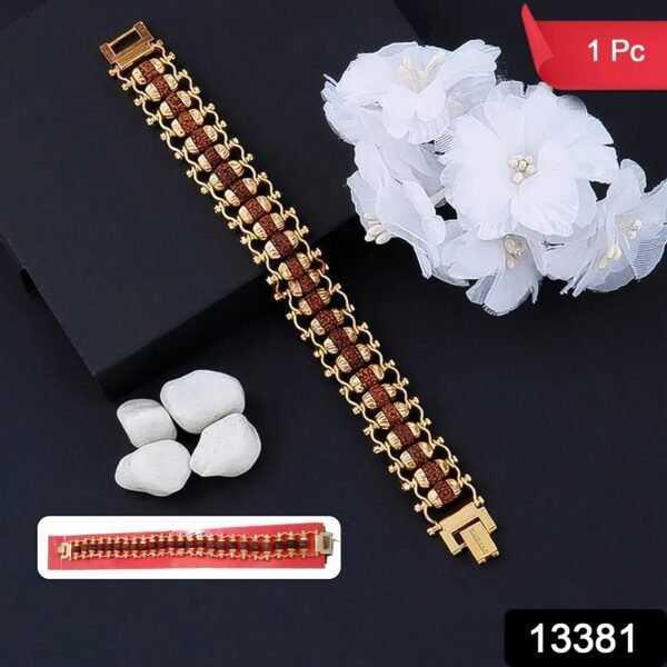 Rudraksha Bracelet – Golden Modern Design for Meditation | Bracelet Bar