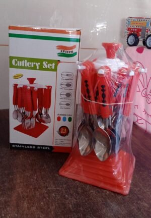 Stainless Steel Cutlery Set – 24-Piece with Stand | Serve Stellar