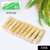 Bamboo Cloth Clips – Heavy Duty Wooden Pegs (10 Pcs) | BathNova