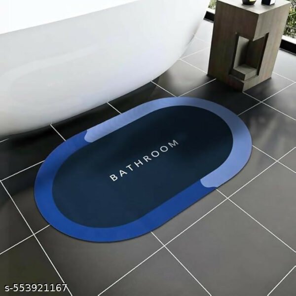 Non-Slip Oval Bath Mat – Super Absorbent Soft Velvet Surface