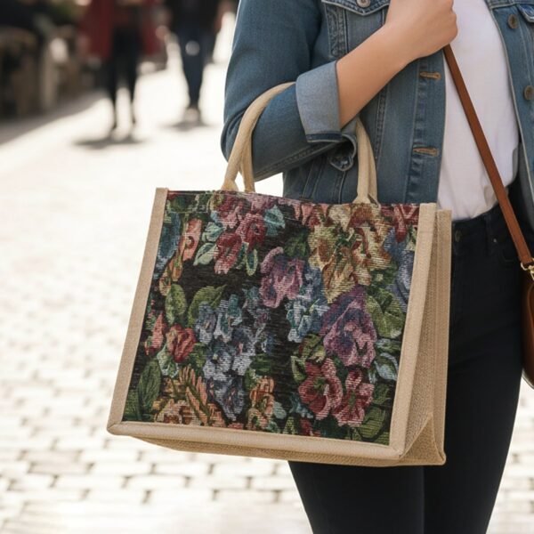 Multipurpose Floral Print Carry Hand Bag – Spacious, Eco-Friendly Design