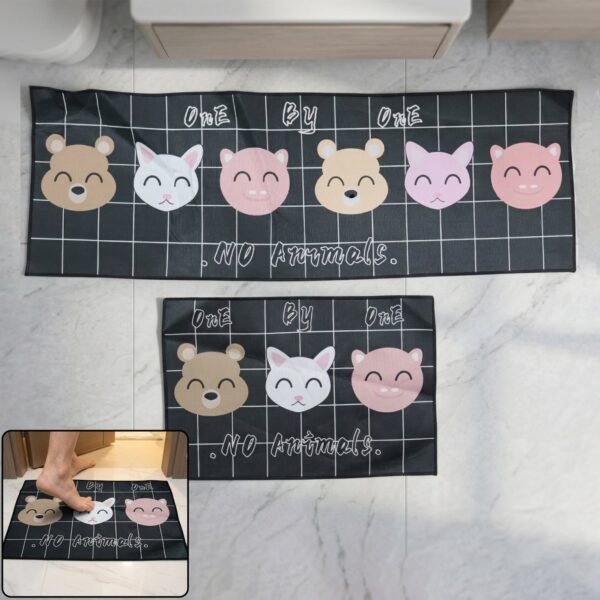 Printed Anti Slip Floor Mat Set – Safe & Decorative for Home