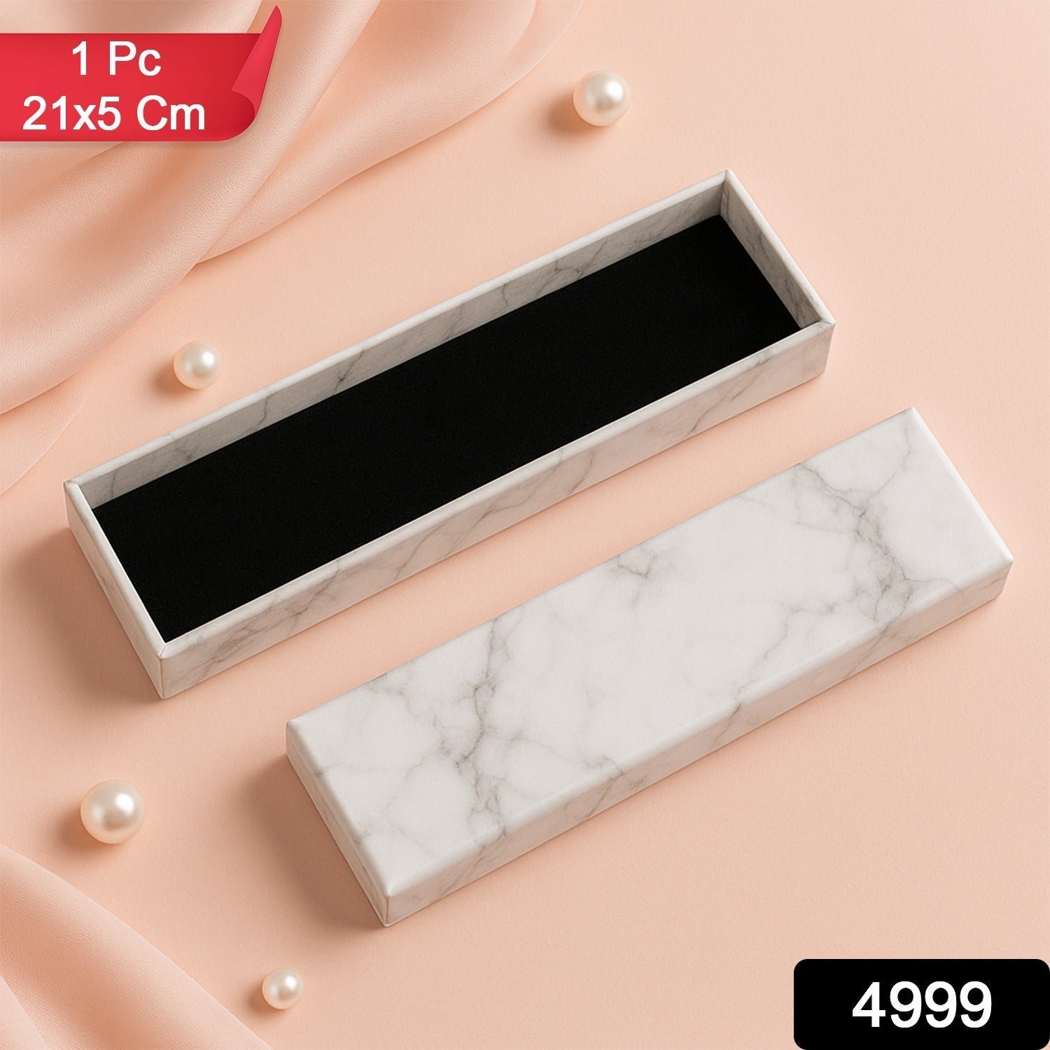 Jewelry Gift Box – Marble Finish Velvet Insert for Bracelets 21x5cm