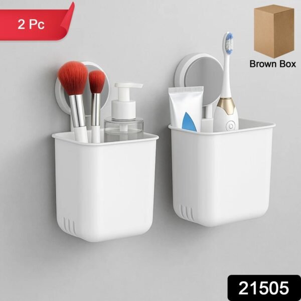 Wall Mounted Bathroom Organizer Cups for Space Saving and Decluttering