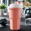 Sports Water Bottle 400ml Leakproof Flip Lid Shaker Tumbler for Gym