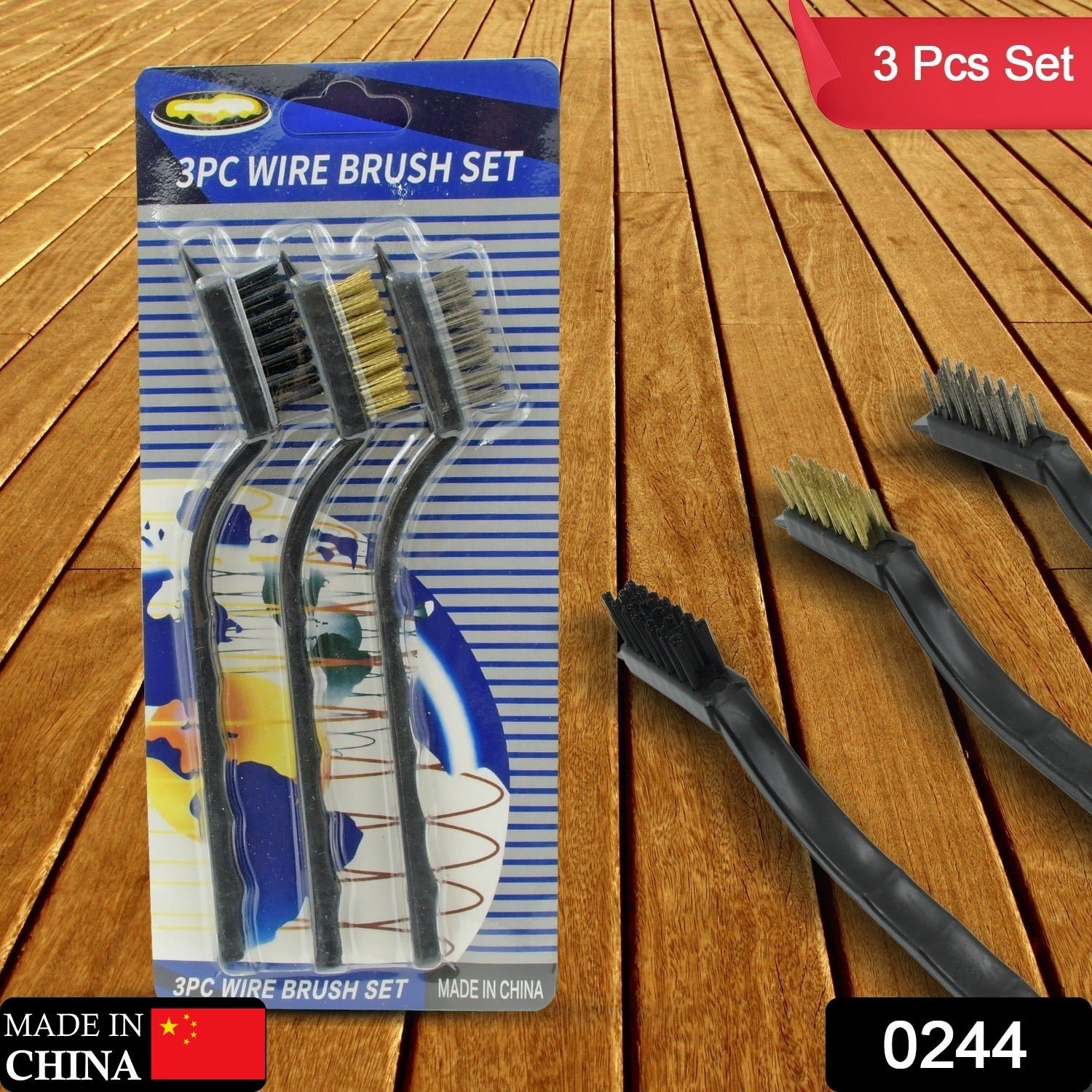 Mini Wire Brush Set – Steel, Nylon, Brass for Cleaning |