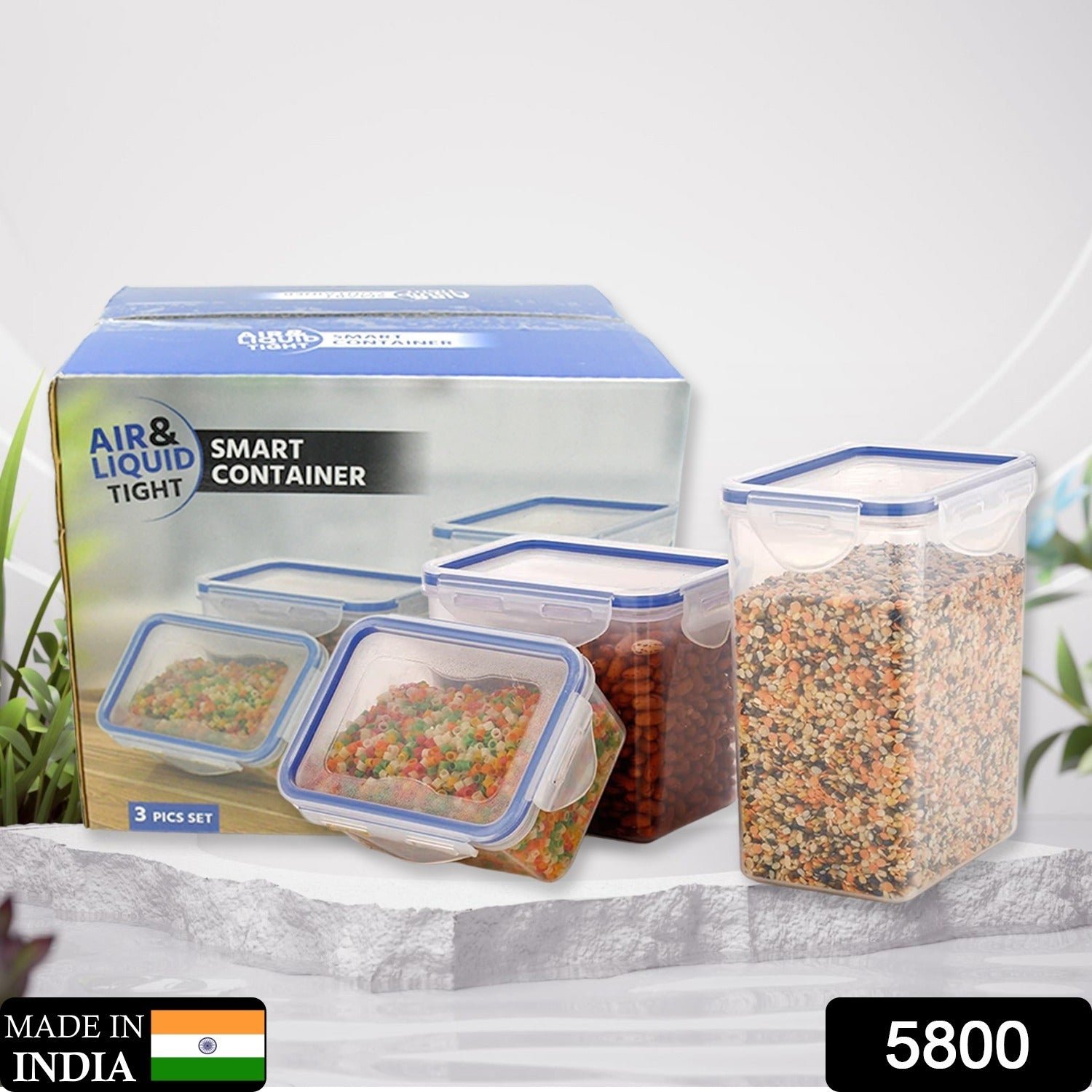 Airtight Food Storage Containers – Set of 3 with Leak-Proof Lids | Organivo
