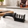 3 Stage Manual Knife Sharpener Tool for Steel and Ceramic Knives Ki...