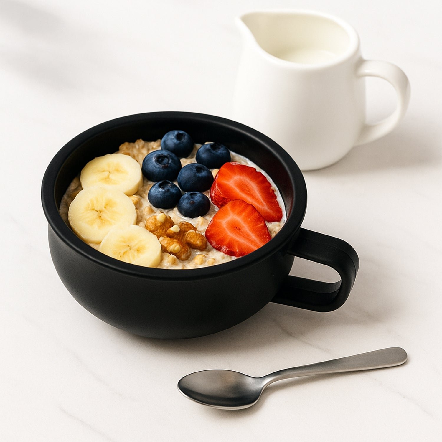 Large Capacity Deep Handle Bowl – Ergonomic Grip for Hot & Cold Meals