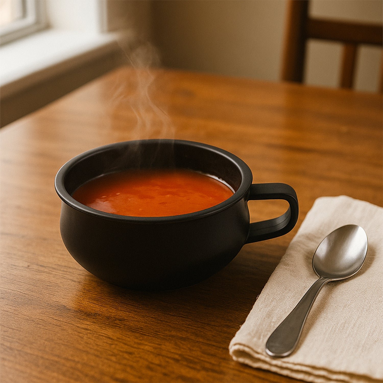 Large Capacity Deep Handle Bowl – Ergonomic Grip for Hot & Cold Meals