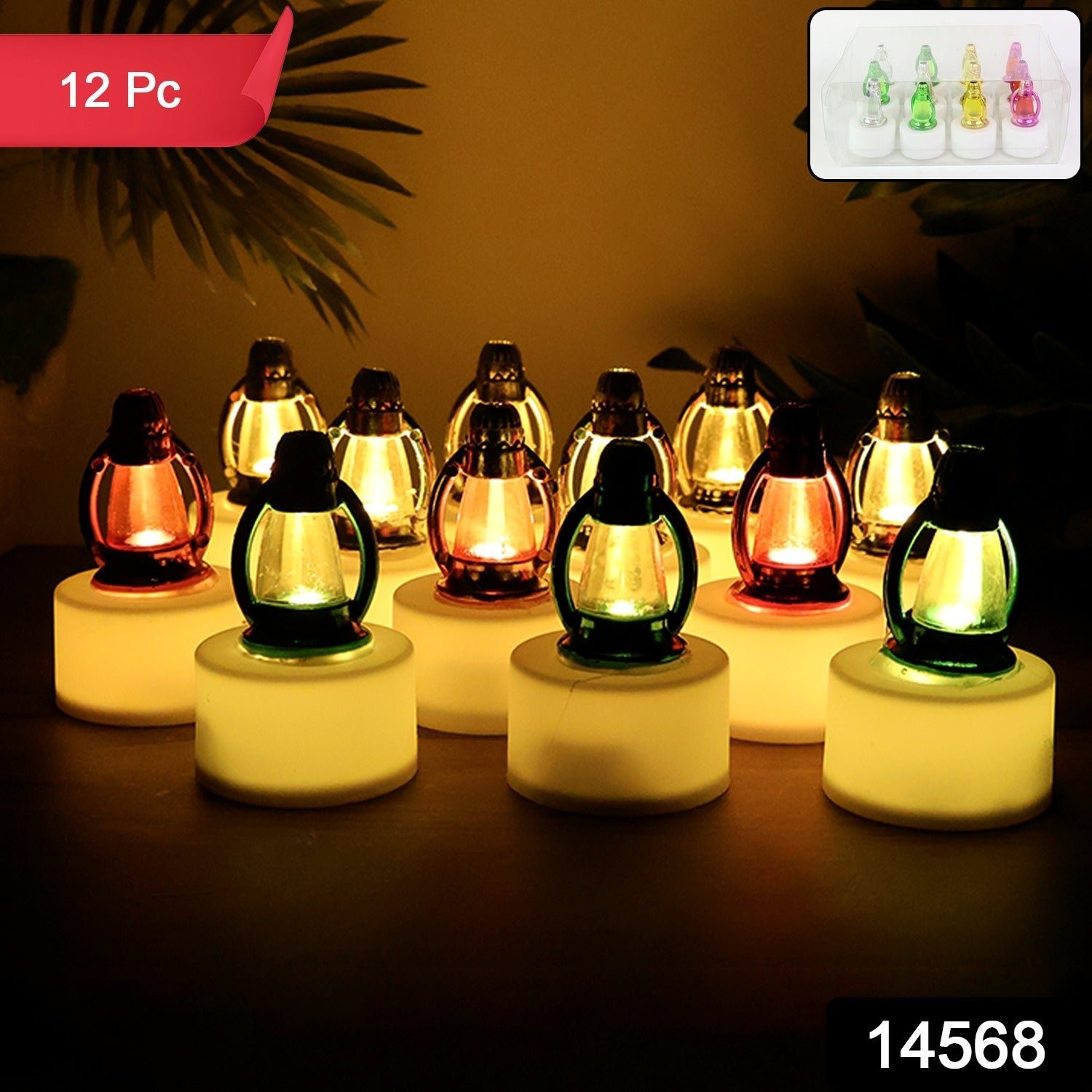 LED Decorative Candle Lamps – Set of 12 Multicolor Flameless Lights