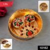 c19093e1-7735-4ffc-adc0-a088ba3e2467 Peacock Meenakari Pooja Tray – Elegant Gold-Tone with Kumkum Bowls