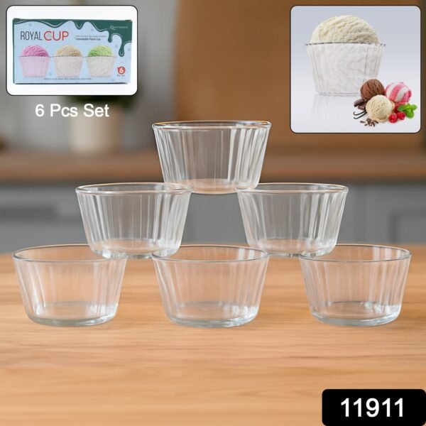 Plastic Dessert Bowl Set – 6 Transparent Reusable Bowls