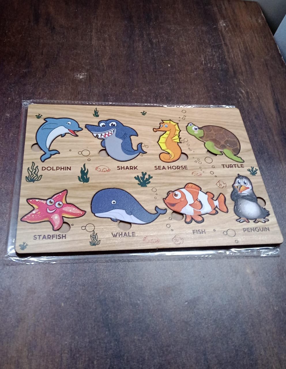 Wooden Sea Animal Puzzle – Educational Toy for Kids | Inventive Play