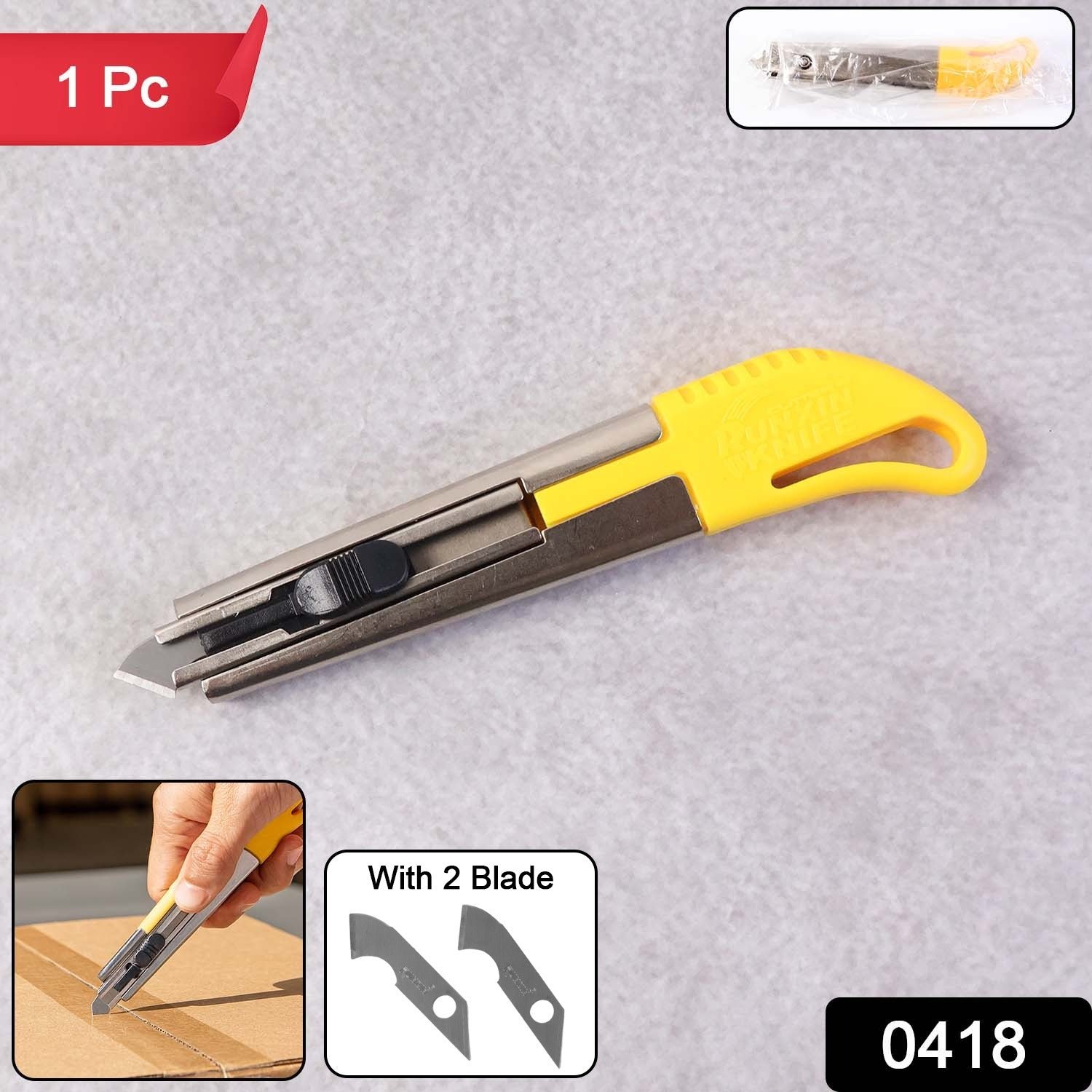 Utility Cutter Knife – Heavy-Duty Stainless Steel with Extra Blades