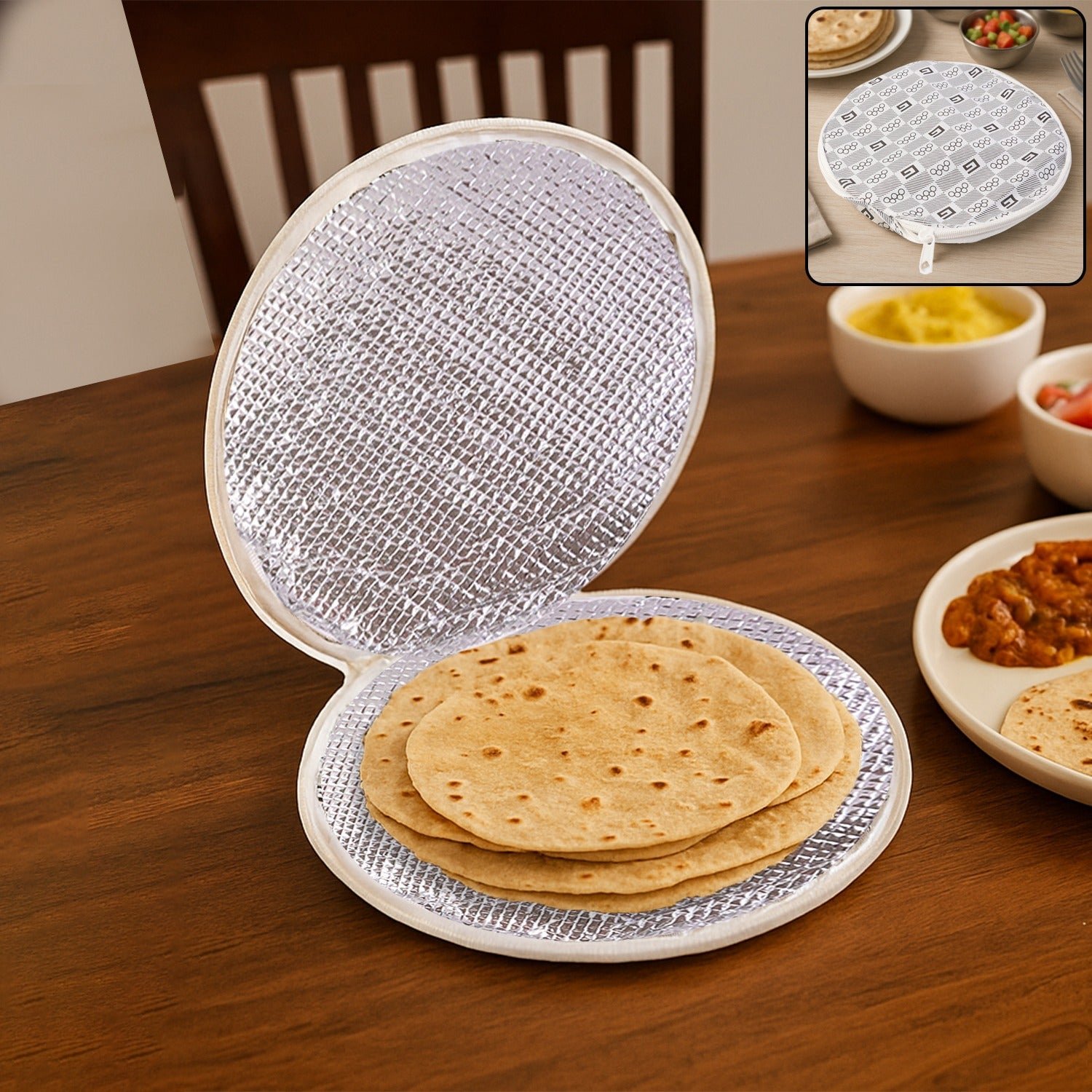 Insulated Roti Cover – Keeps Rotis Warm & Fresh 23x23cm