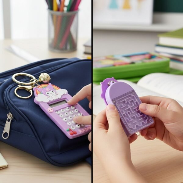 Kuromi Calculator Keychain – Compact Pocket-Sized Digital Calculator