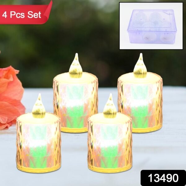 Flameless LED Candles – 4 Pc Decorative Tea Light Set | Indo Glow
