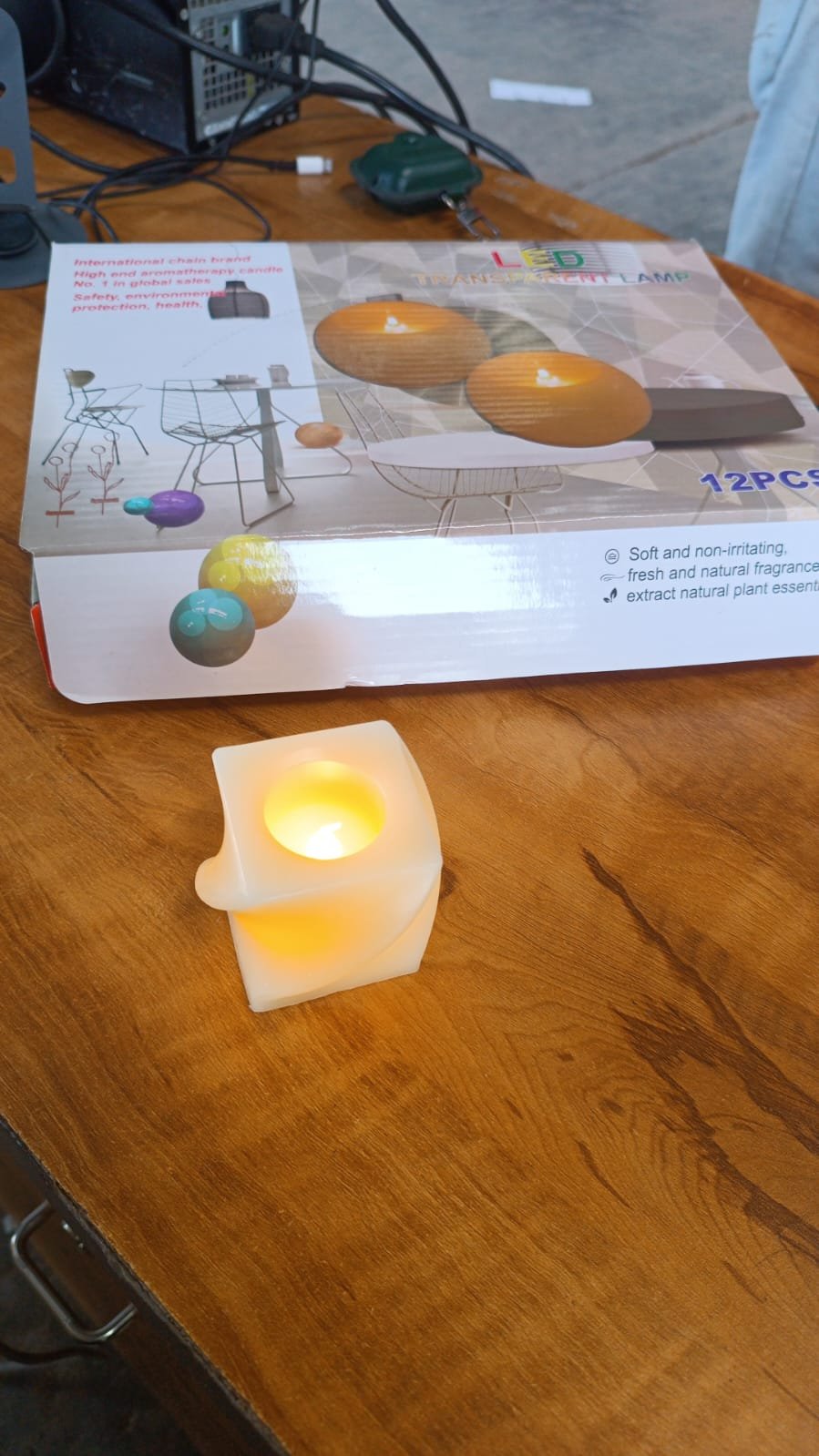 LED Flameless Decorative Candle Set – 12 Square Tealight Lamps