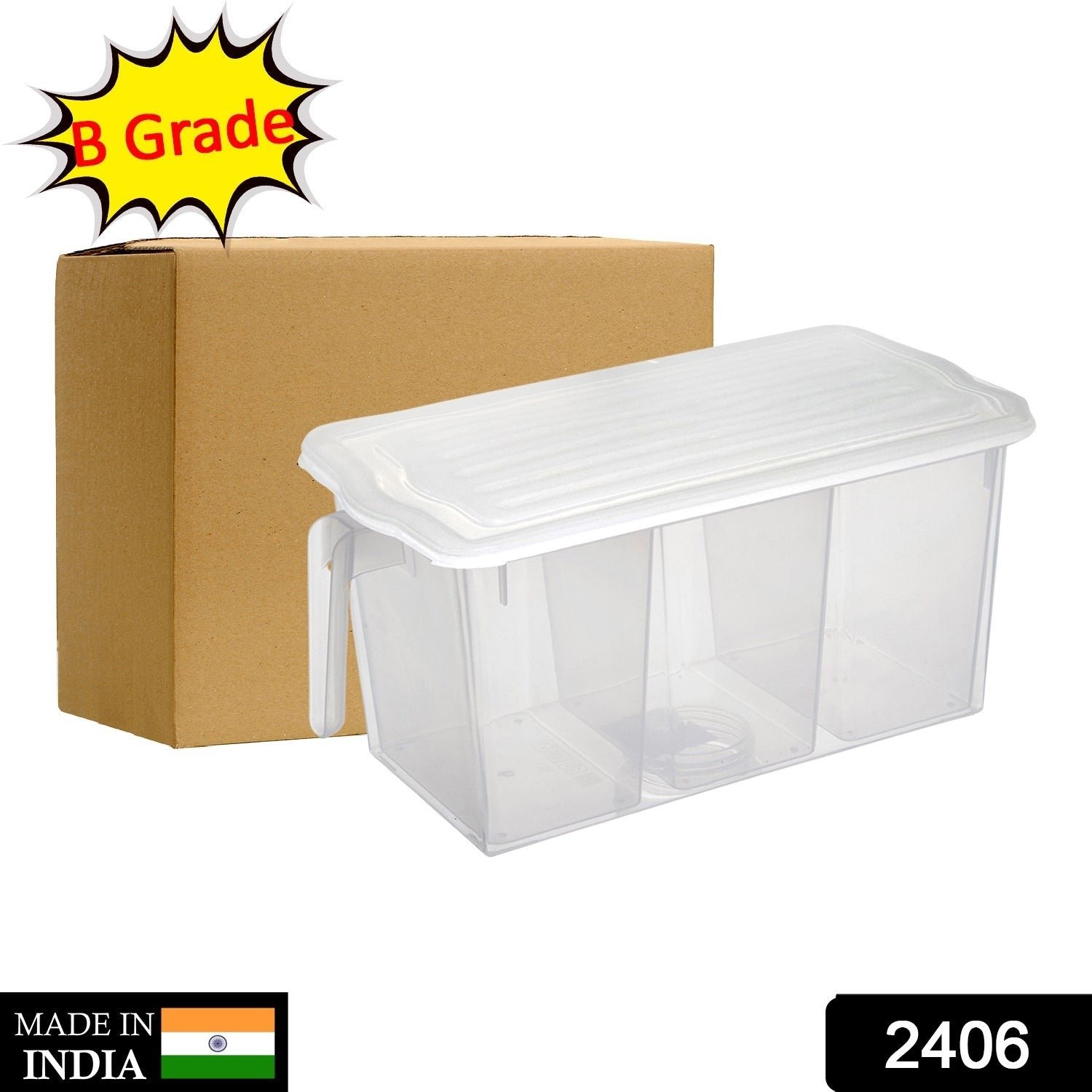 Refrigerator Organizer Box – 3 Compartments, Airtight | Lunchie Bunchie
