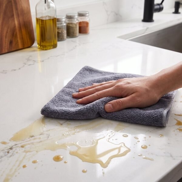 Dual Sided Microfiber Cleaning Towel for Kitchen Countertop Gas Stove (3 Pc Set)