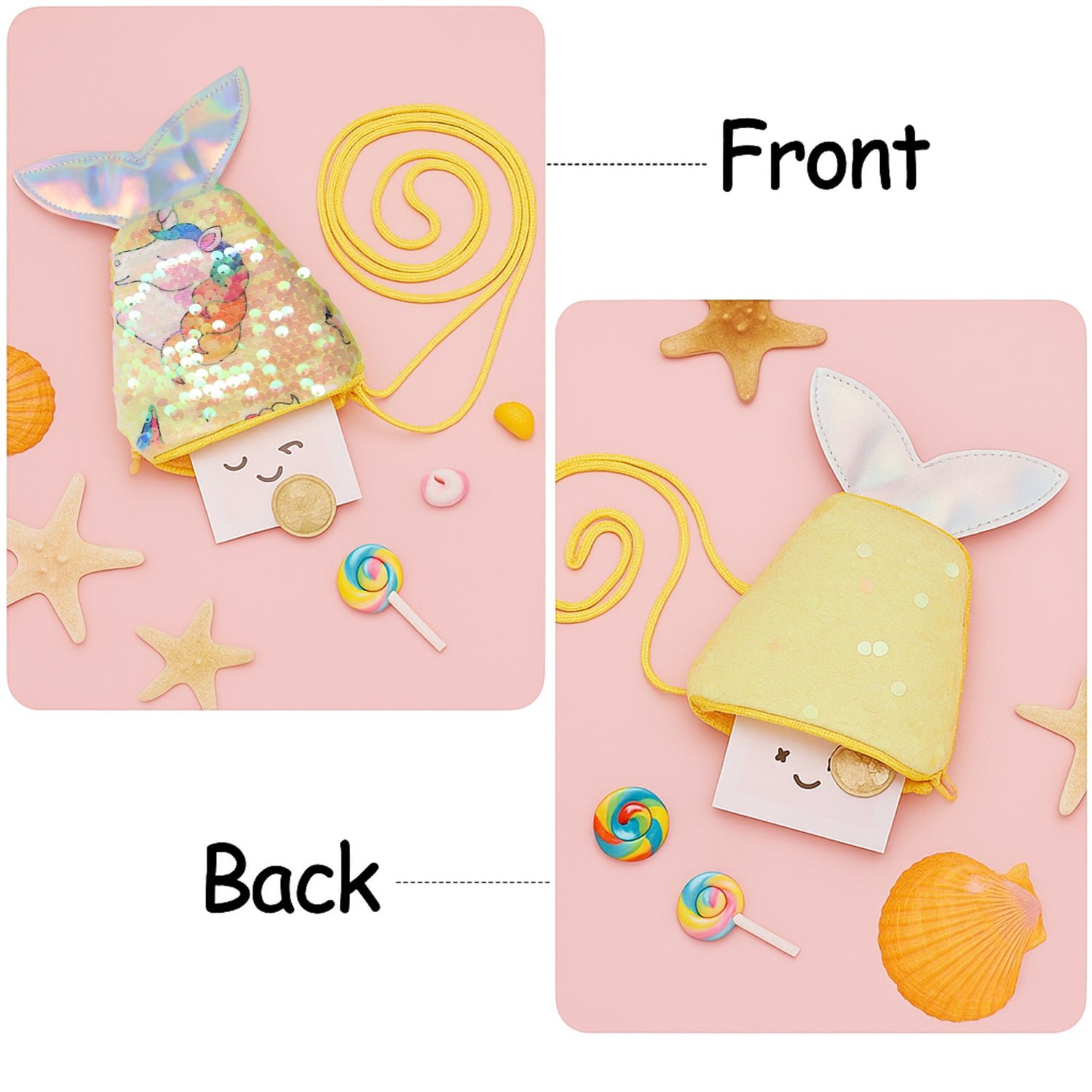 Mermaid Tail Kids Sling Bag – Colorful Reversible Sequins