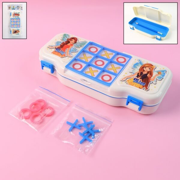 Kids Pencil Box with Built-in Tic Tac Toe Game – Fun & Durable
