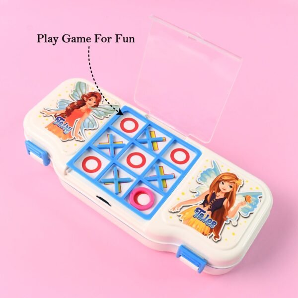 Kids Pencil Box with Built-in Tic Tac Toe Game – Fun & Durable