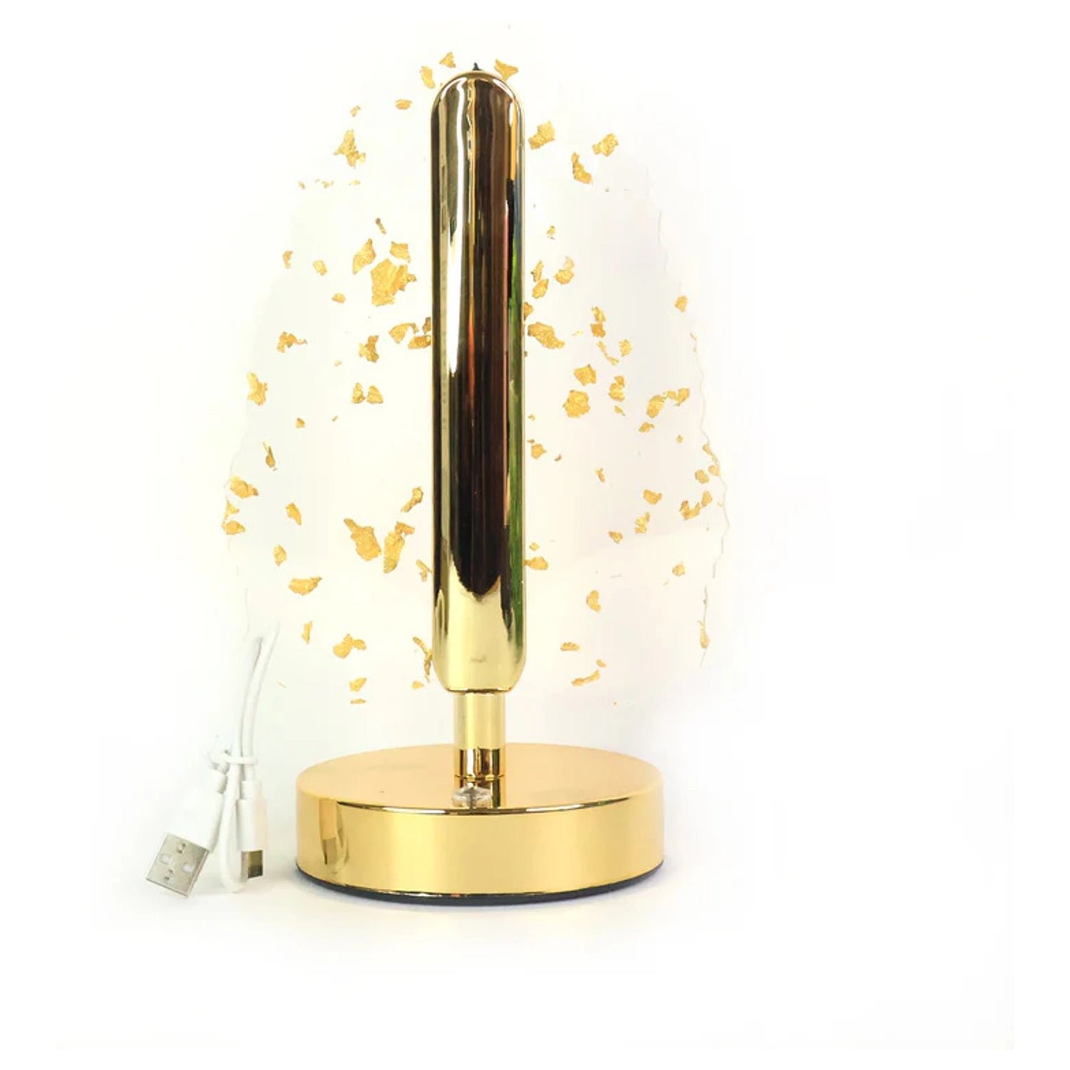 Golden Crystal Leaf LED Table Lamp – USB Charging & Warm Light