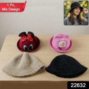 cute-cap-combo-WOSKU-002 Winter Bucket Cap – Warm, Trendy & Unisex for All Seasons