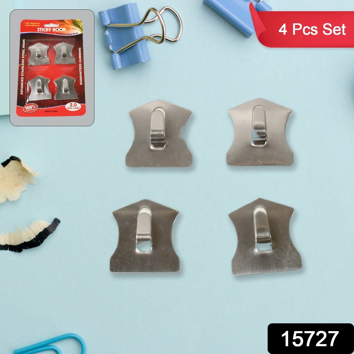 Self-Adhesive Hooks – Heavy Duty Stainless Steel | GlimmerHome