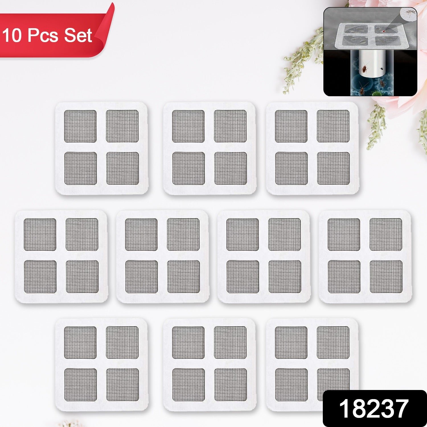 Window Screen Repair Kit – Adhesive Mesh Patches (10x10cm, 10 Pcs) |