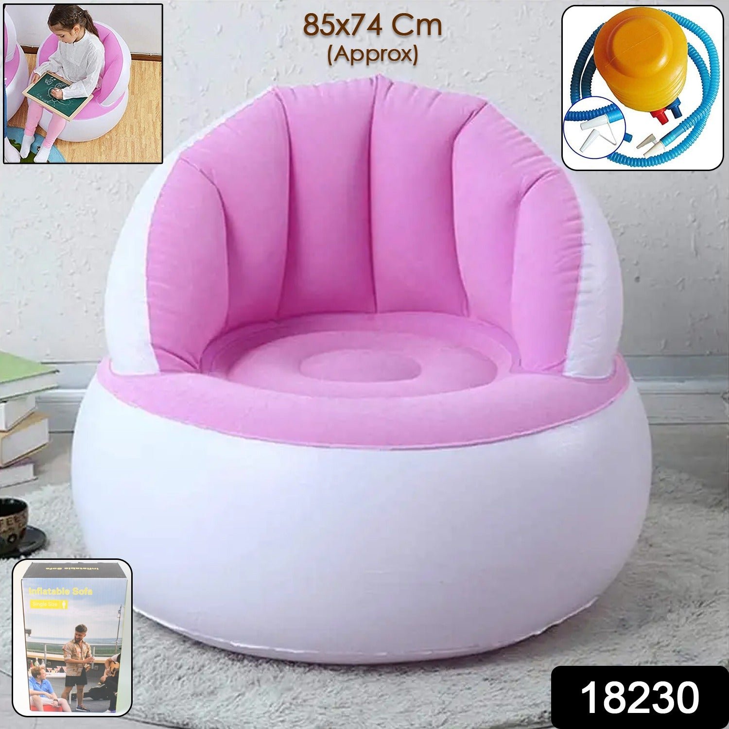 Kids Inflatable Sofa Chair – With Foot Pump & Backrest | Play & Move