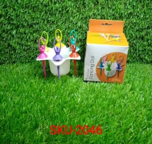 Fruit Fork Set – Dancing Doll Cutlery with Stand (Set of 6) | Jiaqi