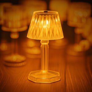 Crystal Table Lamp – Transparent Mini LED Reflection Light | Styleva