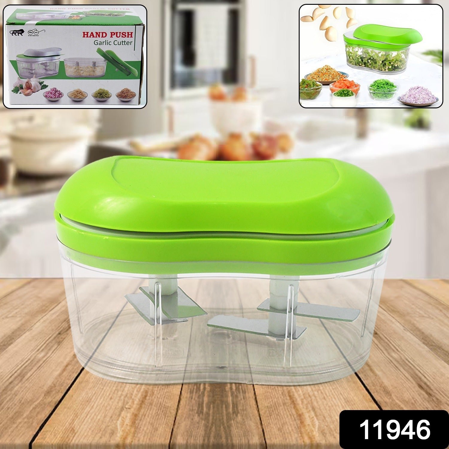 Garlic & Vegetable Chopper – Manual Hand Push for Quick Prep